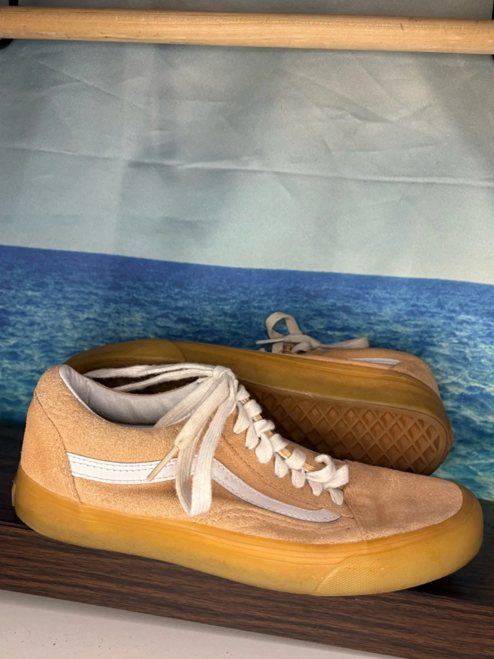 Vans Old Skool Suede Sneaker in Peach